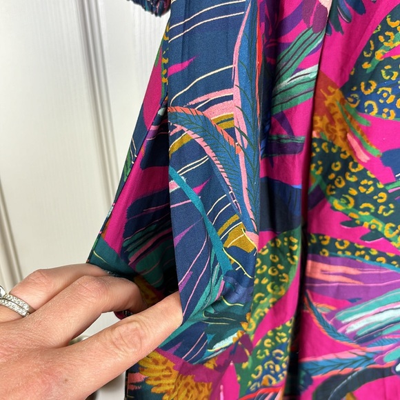 NWT Farm Rio rainbow macaws midi dress sz sm - Picture 8 of 11